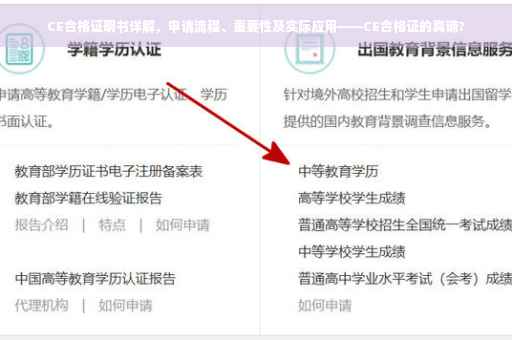 CE合格证明书详解，申请流程、重要性及实际应用——CE合格证的真谛?