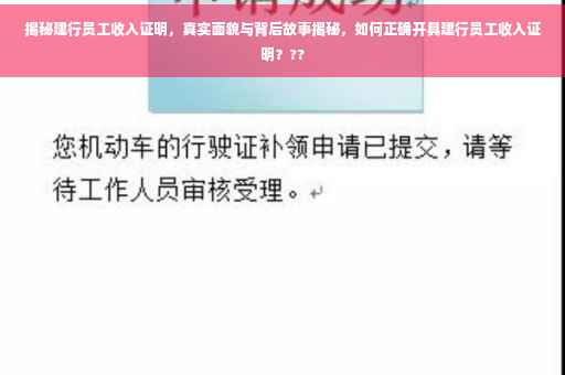 揭秘建行员工收入证明，真实面貌与背后故事揭秘，如何正确开具建行员工收入证明？??