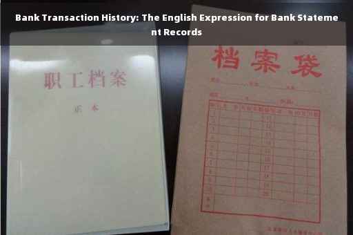 Bank Transaction History: The English Expression for Bank Statement Records