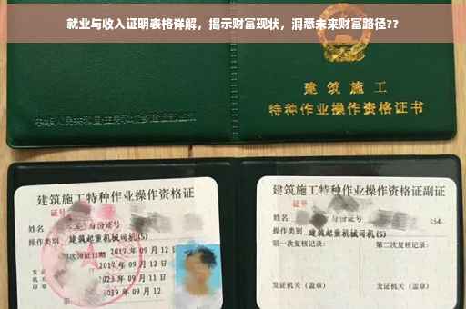 就业与收入证明表格详解，揭示财富现状，洞悉未来财富路径??