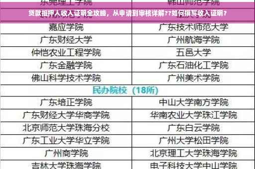 贷款抵押人收入证明全攻略，从申请到审核详解??如何撰写收入证明？