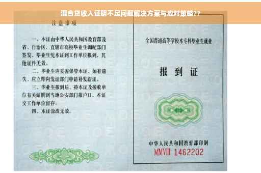 混合贷收入证明不足问题解决方案与应对策略??