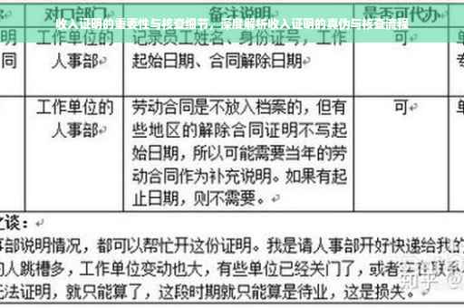 收入证明的重要性与核查细节，深度解析收入证明的真伪与核查流程