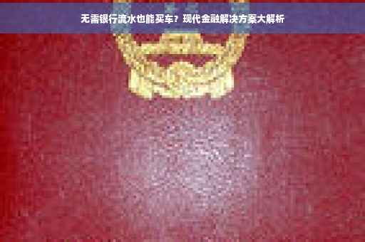 无需银行流水也能买车？现代金融解决方案大解析