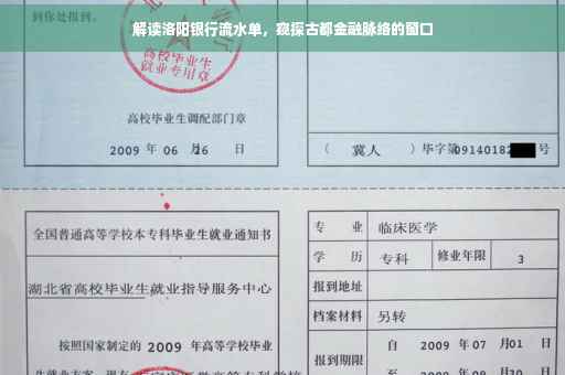 解读洛阳银行流水单，窥探古都金融脉络的窗口