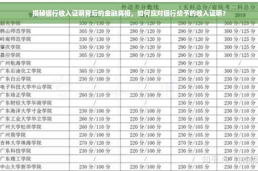 揭秘银行收入证明背后的金融真相，如何应对银行给予的收入证明？