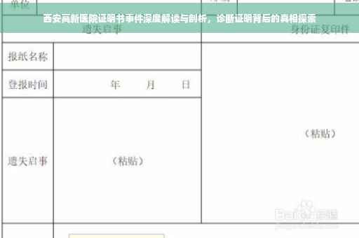 西安高新医院证明书事件深度解读与剖析，诊断证明背后的真相探索