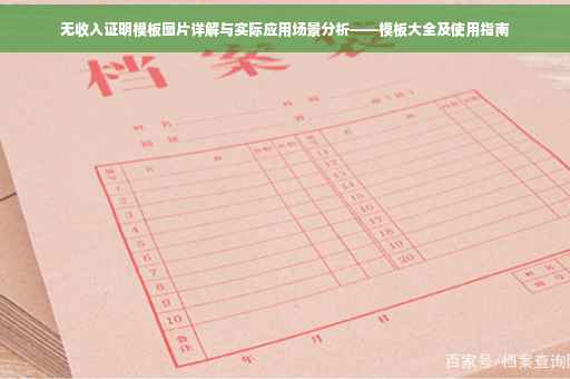 无收入证明模板图片详解与实际应用场景分析——模板大全及使用指南