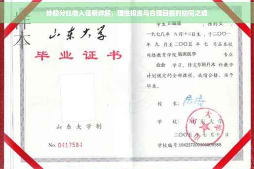 炒股分红收入证明详解，理性投资与合理回报的协同之道