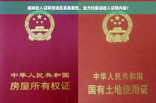 揭秘收入证明用途及其重要性，全方位解读收入证明内容?