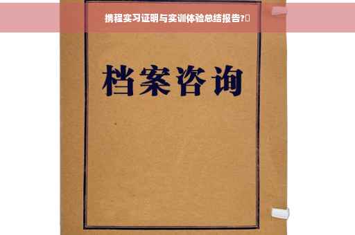 携程实习证明与实训体验总结报告?✨