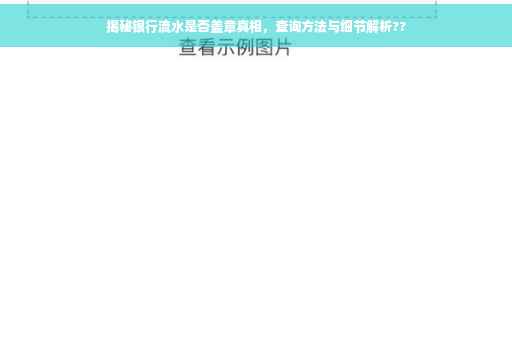 揭秘银行流水是否盖章真相，查询方法与细节解析??
