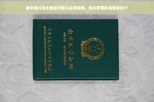 盛京银行流水模板详解与应用指南，流水管理的高效秘诀??