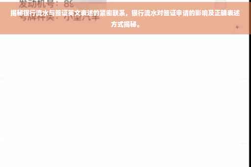 揭秘银行流水与签证英文表述的紧密联系，银行流水对签证申请的影响及正确表述方式揭秘。