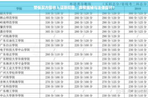 警惕买方假收入证明犯罪，真相揭秘与法律探讨?