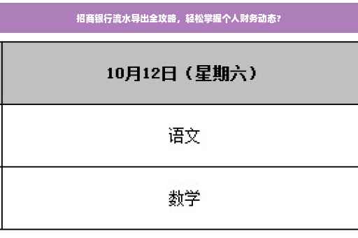 招商银行流水导出全攻略，轻松掌握个人财务动态?