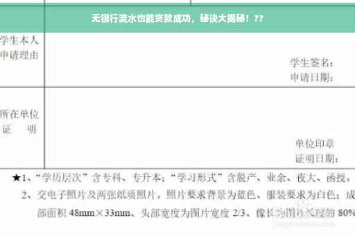 无银行流水也能贷款成功，秘诀大揭秘！??