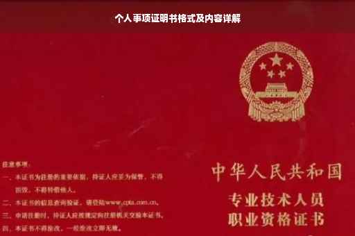个人事项证明书格式及内容详解