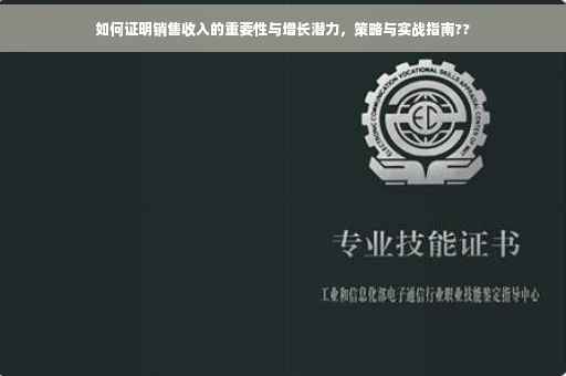 如何证明销售收入的重要性与增长潜力，策略与实战指南??