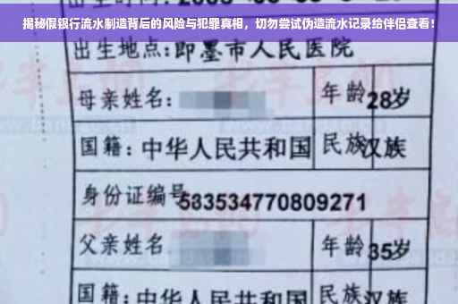 揭秘假银行流水制造背后的风险与犯罪真相，切勿尝试伪造流水记录给伴侣查看！