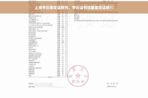 上海学历鉴定证明书，学历证书权威鉴定证明?✨