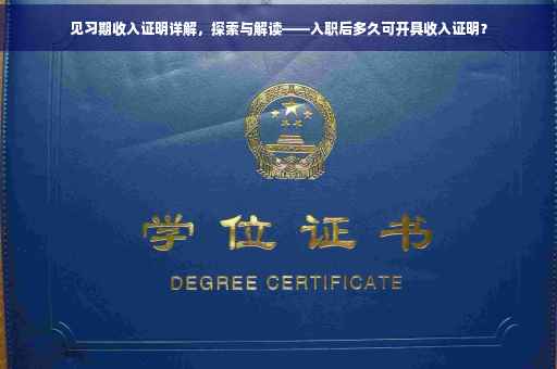 见习期收入证明详解，探索与解读——入职后多久可开具收入证明？