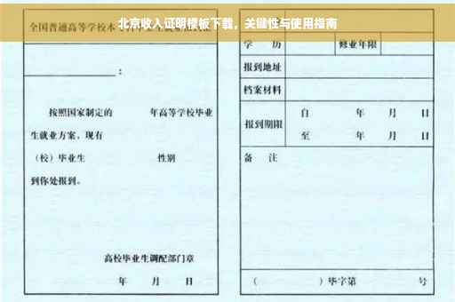北京收入证明模板下载，关键性与使用指南