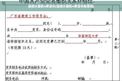 技校计算机4级证书(技校计算机4级证书有用吗)