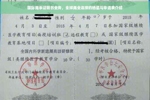 国际商事证明书业务，全球商业连接的桥梁与申请表介绍
