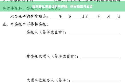 股东转让资金证明书详解，撰写指南与要点
