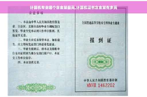 计算机专业哪个含金量最高,计算机证书含金量有多高