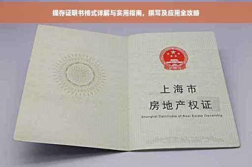 提存证明书格式详解与实用指南，撰写及应用全攻略