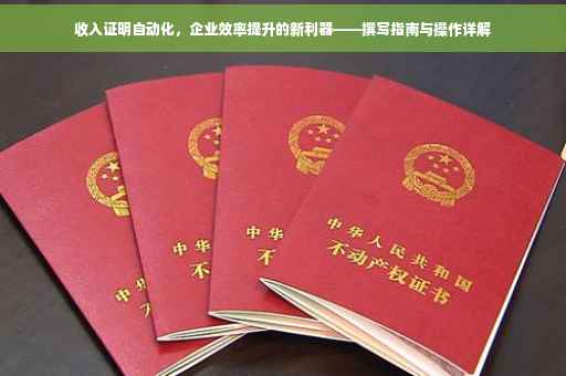收入证明自动化，企业效率提升的新利器——撰写指南与操作详解
