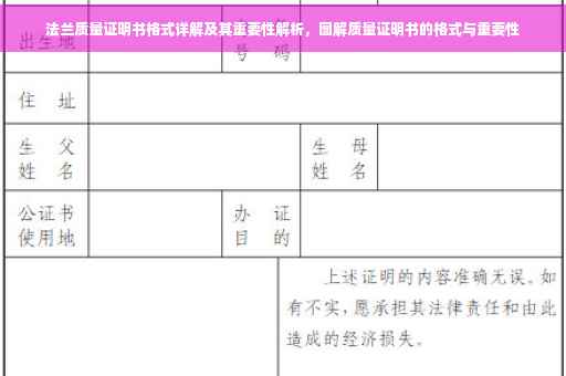 法兰质量证明书格式详解及其重要性解析，图解质量证明书的格式与重要性