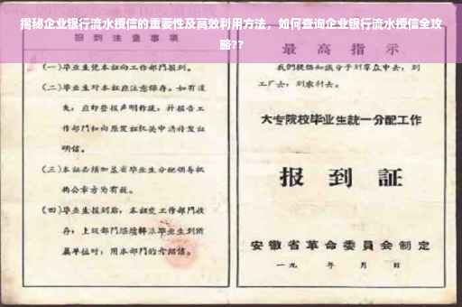 揭秘企业银行流水授信的重要性及高效利用方法，如何查询企业银行流水授信全攻略??