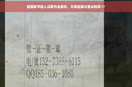 韩国留学收入证明书全解析，开具流程与要点指导 ??