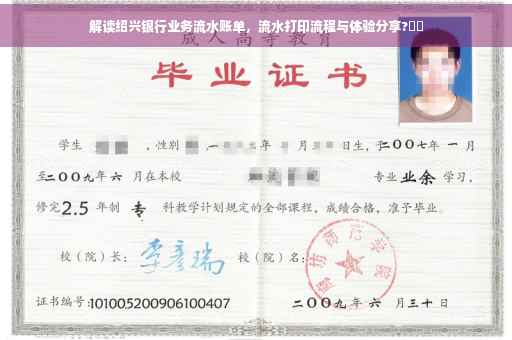 解读绍兴银行业务流水账单，流水打印流程与体验分享?⚡️