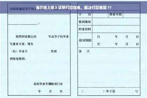 海尔线上收入证明打印指南，解决打印难题 ??