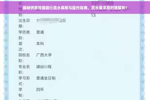 揭秘供房按揭银行流水真相与操作指南，流水要求及时限解析?