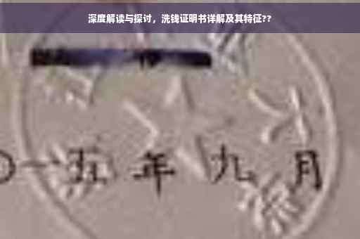 深度解读与探讨，洗钱证明书详解及其特征??