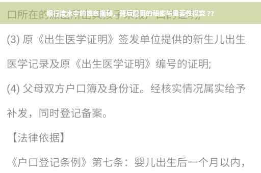 银行流水中的姓名揭秘，背后隐藏的秘密与重要性探究 ??