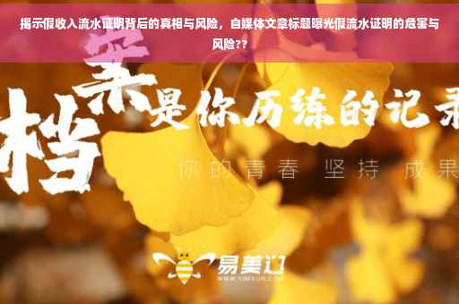 揭示假收入流水证明背后的真相与风险，自媒体文章标题曝光假流水证明的危害与风险??