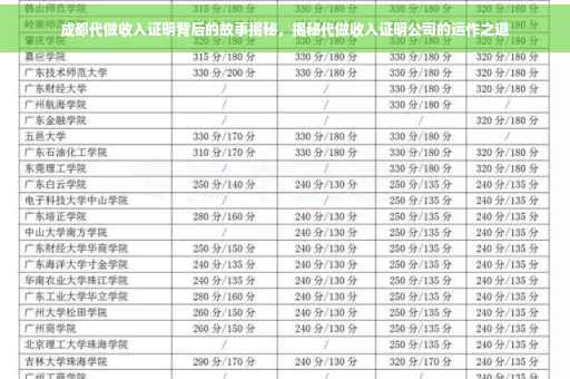 成都代做收入证明背后的故事揭秘，揭秘代做收入证明公司的运作之道