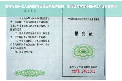 财务拒绝开收入证明的背后原因及应对策略，如何应对财务不给开收入证明的情况？
