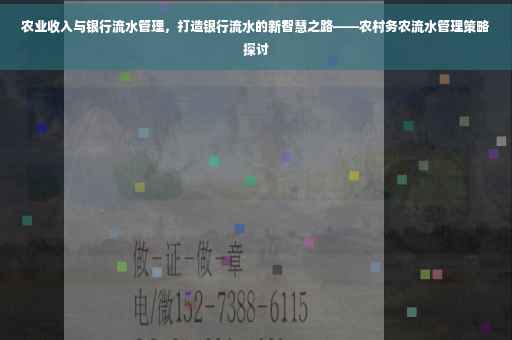 农业收入与银行流水管理，打造银行流水的新智慧之路——农村务农流水管理策略探讨