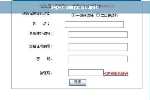 正式死亡证明书的图片与介绍