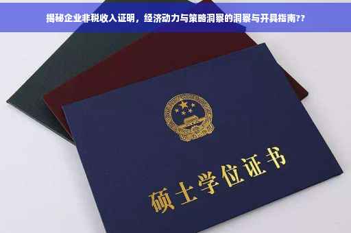 揭秘企业非税收入证明，经济动力与策略洞察的洞察与开具指南??