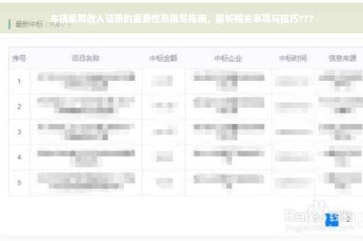 车祸索赔收入证明的重要性及撰写指南，解析相关事项与技巧???
