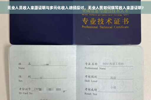 无业人员收入来源证明与多元化收入途径探讨，无业人民如何撰写收入来源证明？