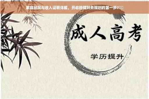 家庭状况与收入证明详解，开启稳健财务规划的第一步?⚡️